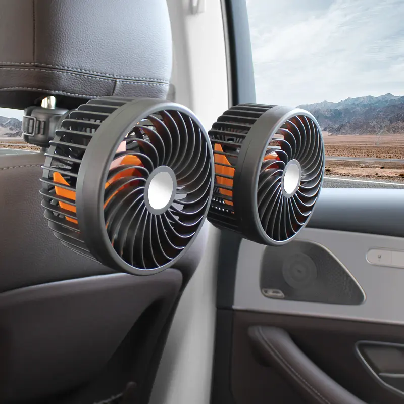 Custom Car Headrest Fan Double Heads 5 Inches Strong Power F6207 Supplier, Factories