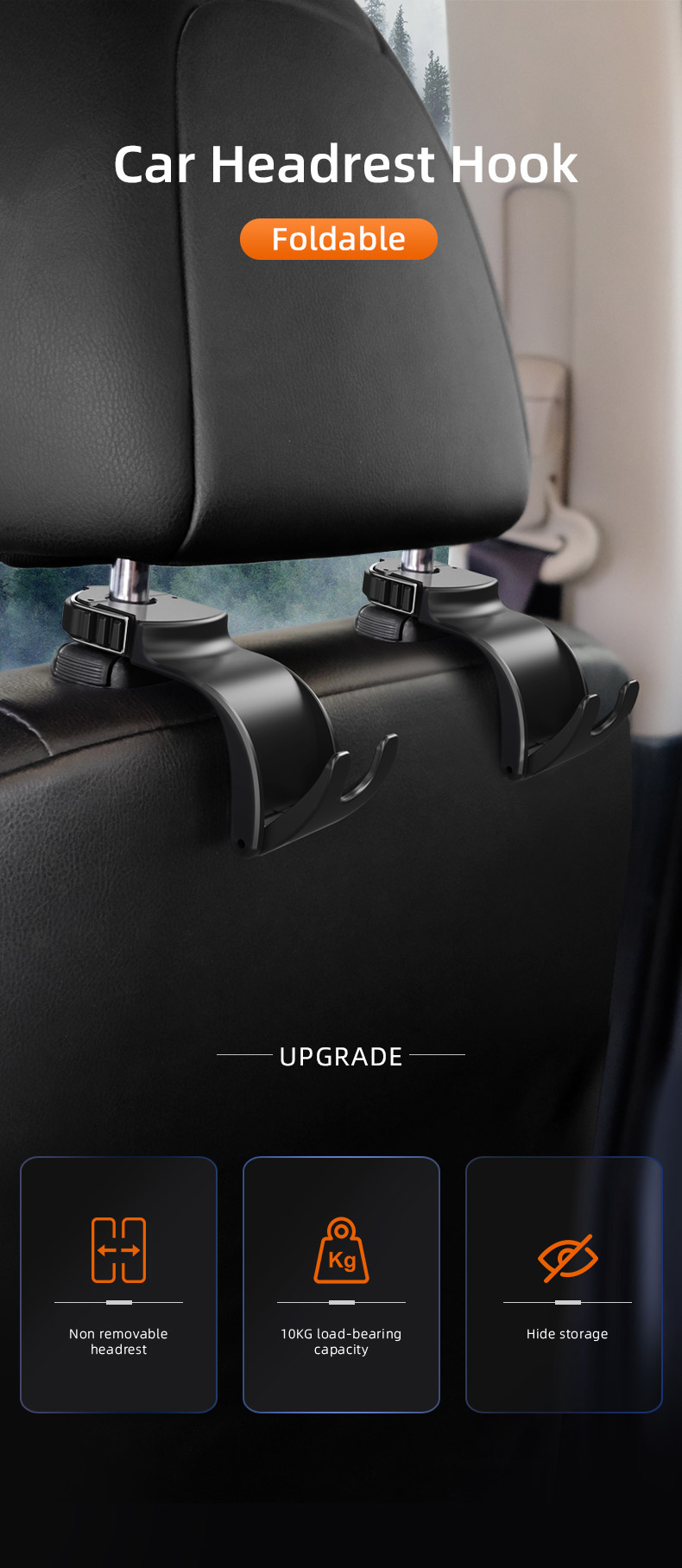 Foldable Car Hook Detail 1