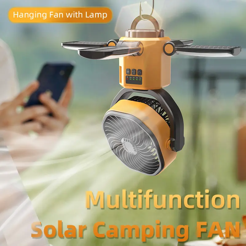 Wholesale F6611 Solar Camping Fan with LED Light Oscillating Supplier, Factories