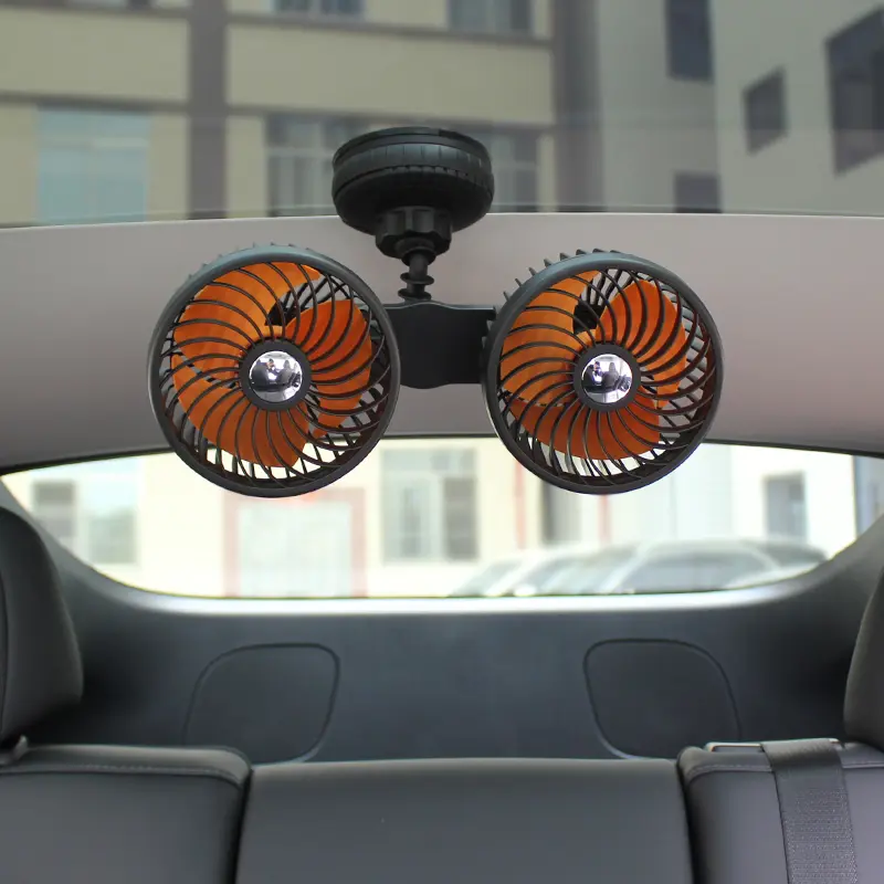 Custom 5 Inches Dual-heads Suction Cup Car Fan Manufacturers, Factories