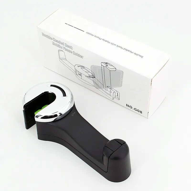 Custom Double Head Car Seat Hooks with Phone Holder G08 Factory, Factories