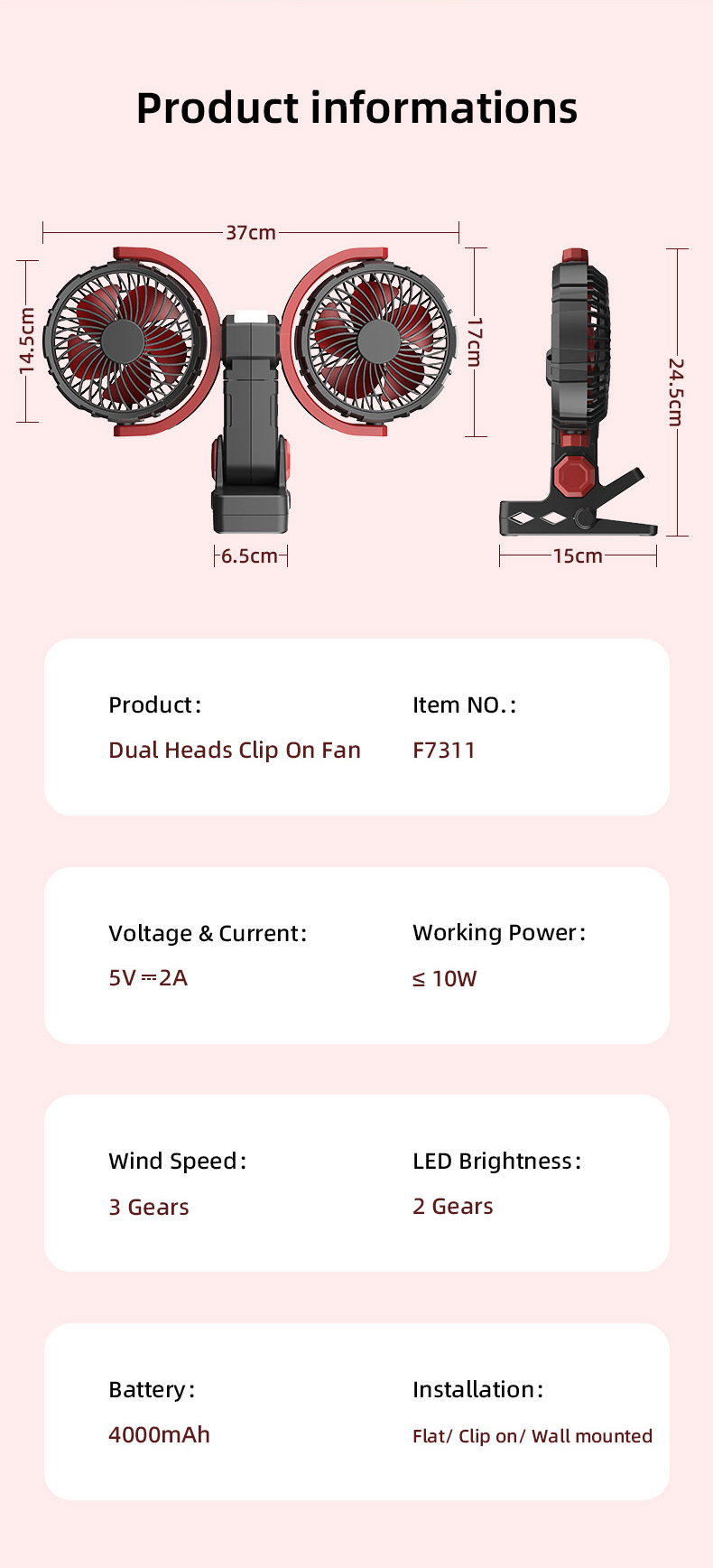 Dual Heads Fan 9