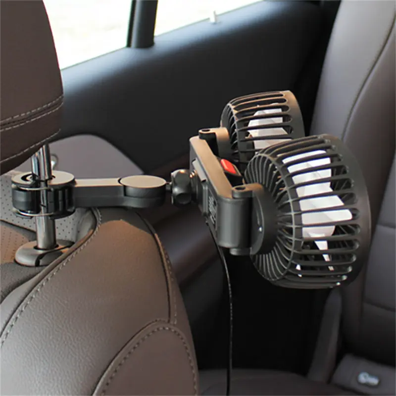 Custom F4207 Dual Heads Car Seat Fan Strong Wind Power Factory, Factories