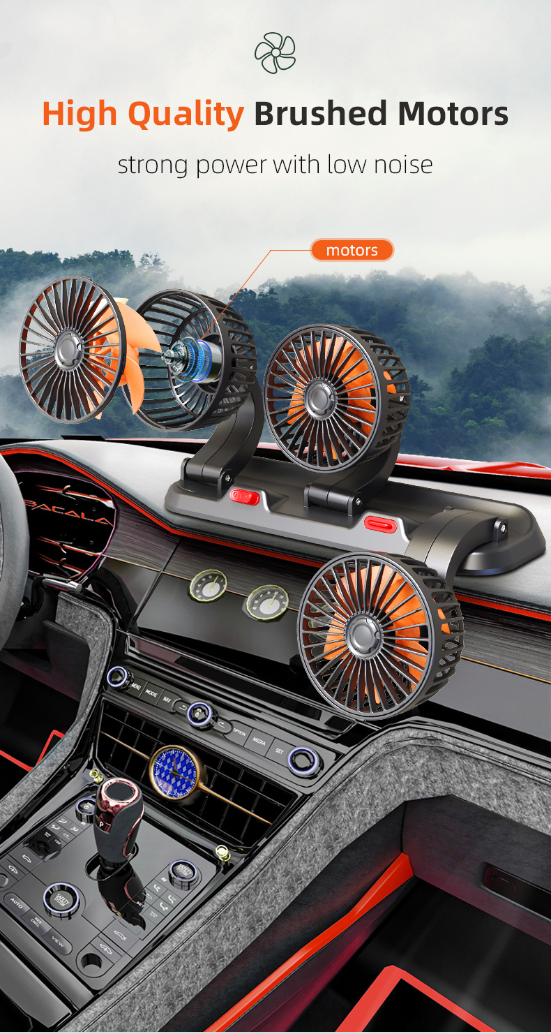 Triple Head Car Fan Detail 5
