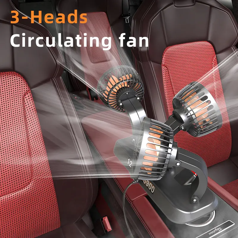 Wholesale F4310 Triple Three Heads Foldable Car Fan 5V 12V 24V Suppliers, Factory