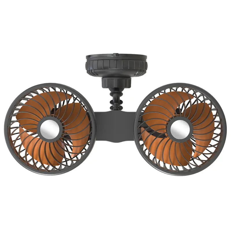 Custom 5 Inches Dual-heads Suction Cup Car Fan Manufacturers, Factories