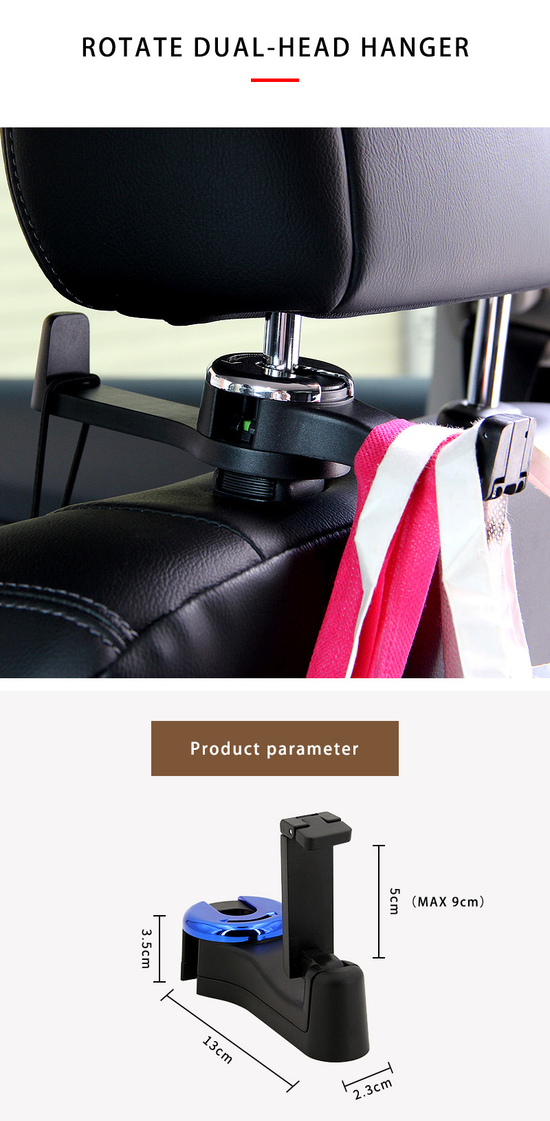 Dual Head Car Seat Hook 2