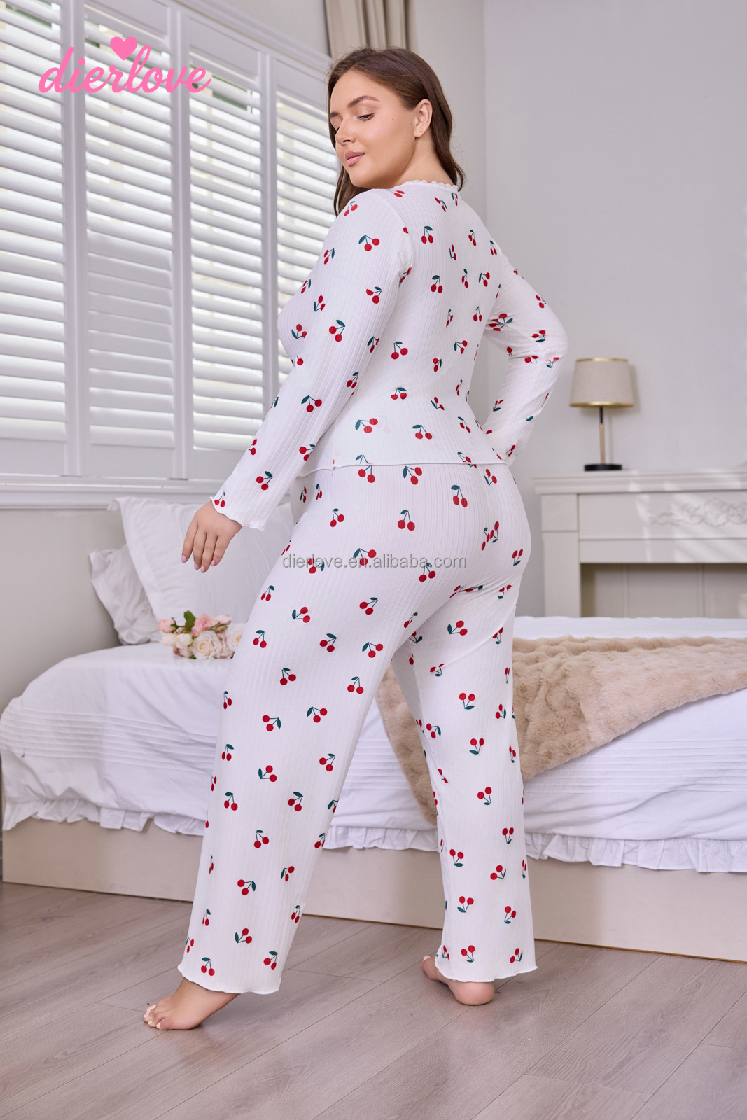 Cherry Print Pajamas Detail View 5
