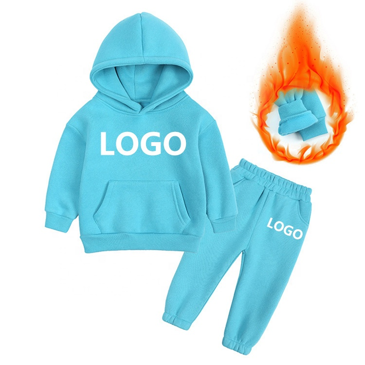 New Arrival Boys Hoodies Sweatpants Jogging Sets Custom Logo Boys Fleece Sweatsuits Tracksuits Winter Sets Kids Tracksuit Children Apparel