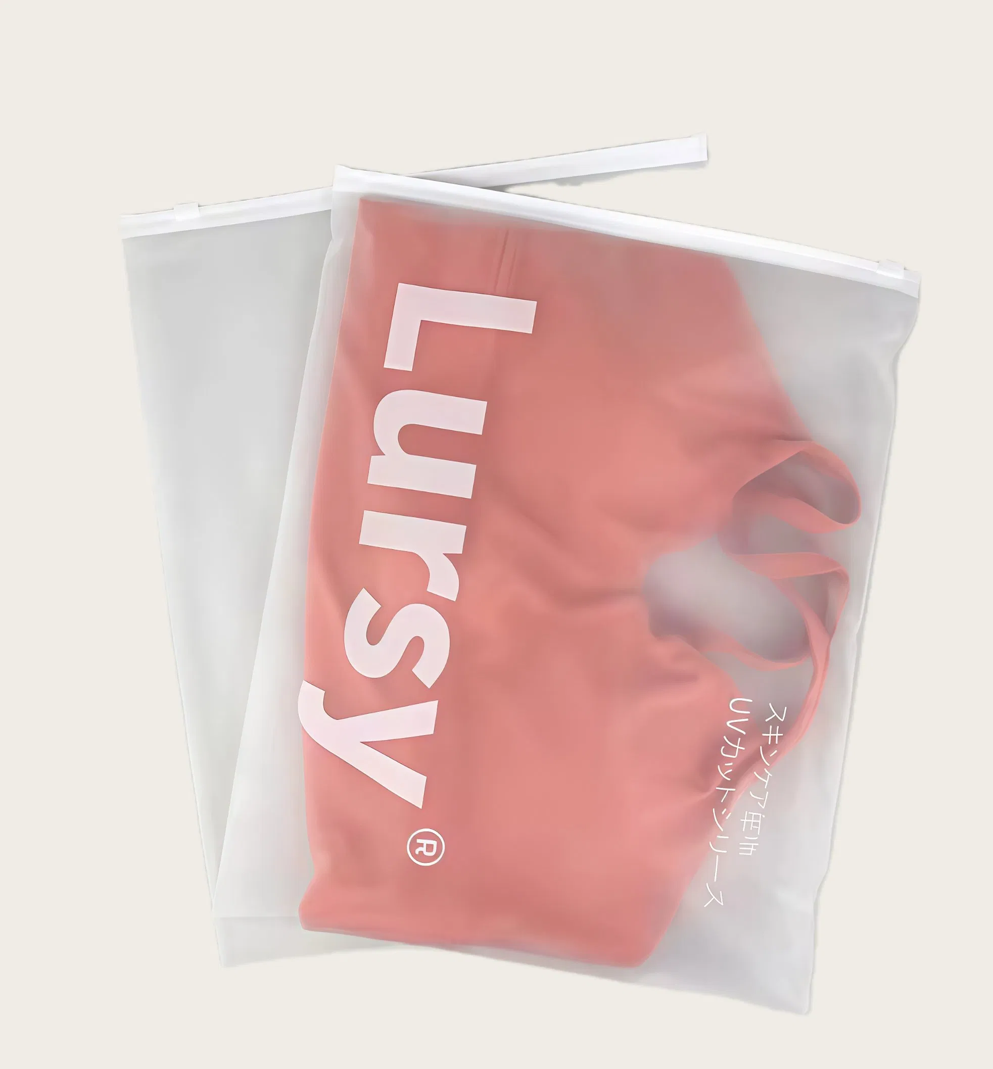 Recyclable Matte Frosted CPE Plastic Clothing Packaging Bag Sustainable Zipper Clothing Bags Custom Logo for Apparel Packing