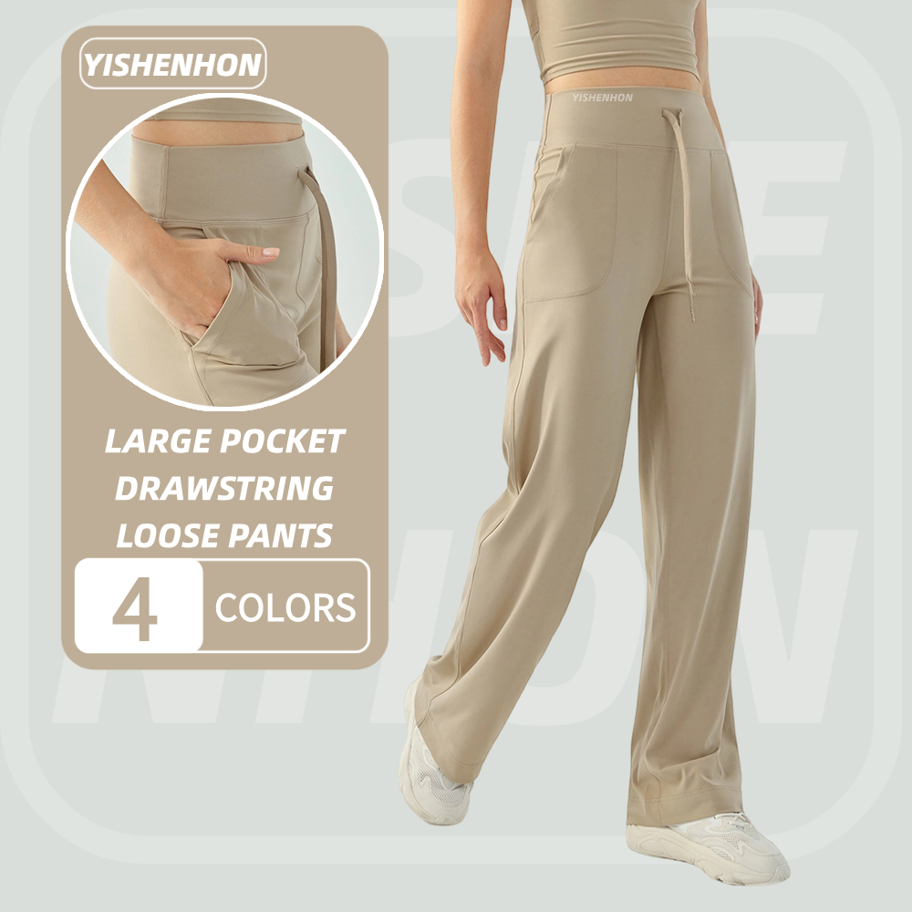 YISHENHON Custom Solid Women's Clothing Sweat Pants Autumn Sports Gym Tights Jogger Activewear Outdoor Sweat Pants With Pockets
