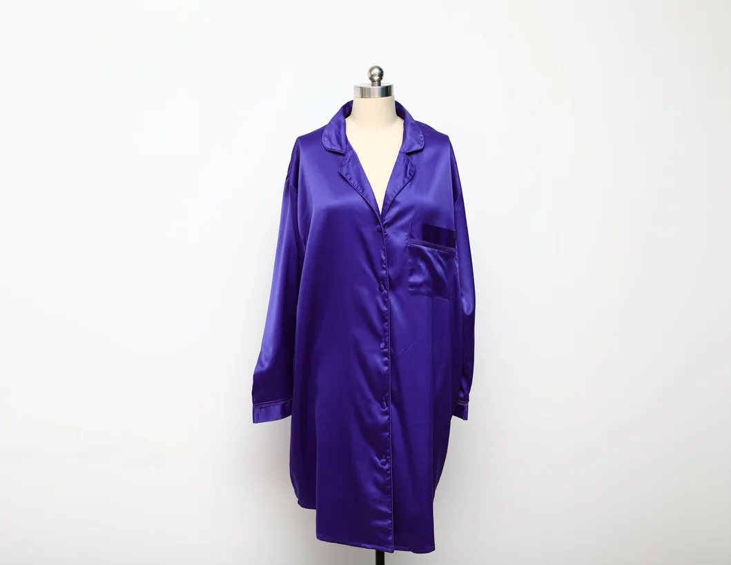 Customized 100% Silk Stain Pajamas Silk Sleepshirt Fashion Garment Apparel