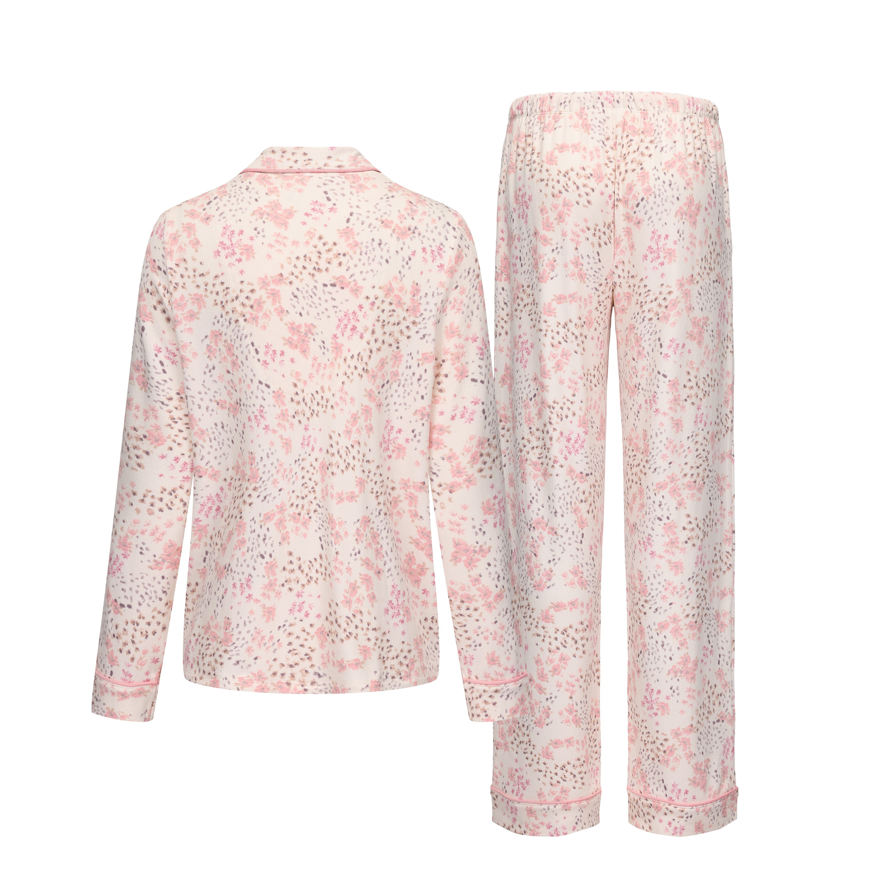 Factory Wholesale Floral Pajamas Set Women's Long Sleeve Cute Sleepwear Pajamas Set