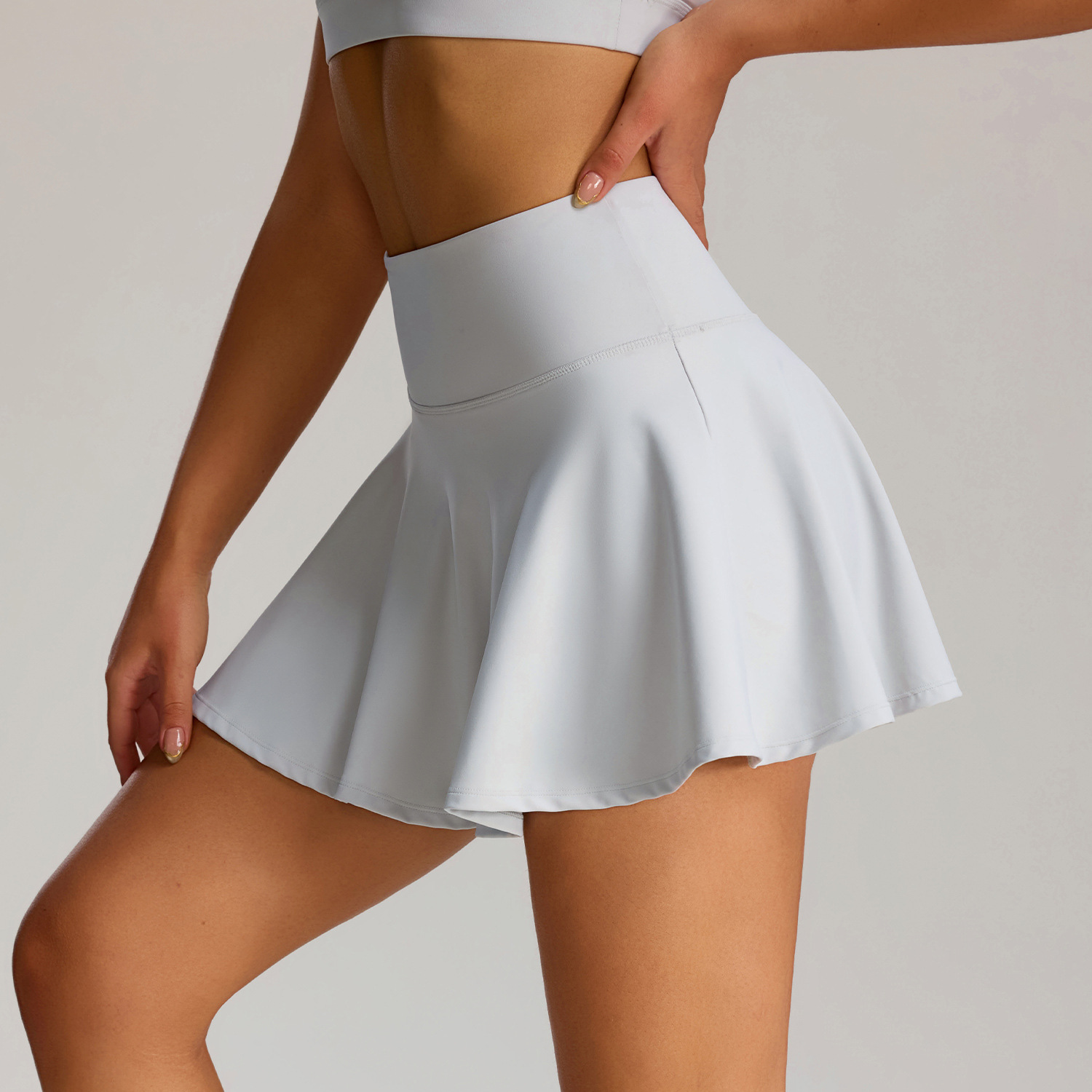 Women's Summer Tennis Skirt Set Two-piece Sportswear Pockets Front Logo Moisture Wicking Quick Dry for Outdoor Badminton Fitness