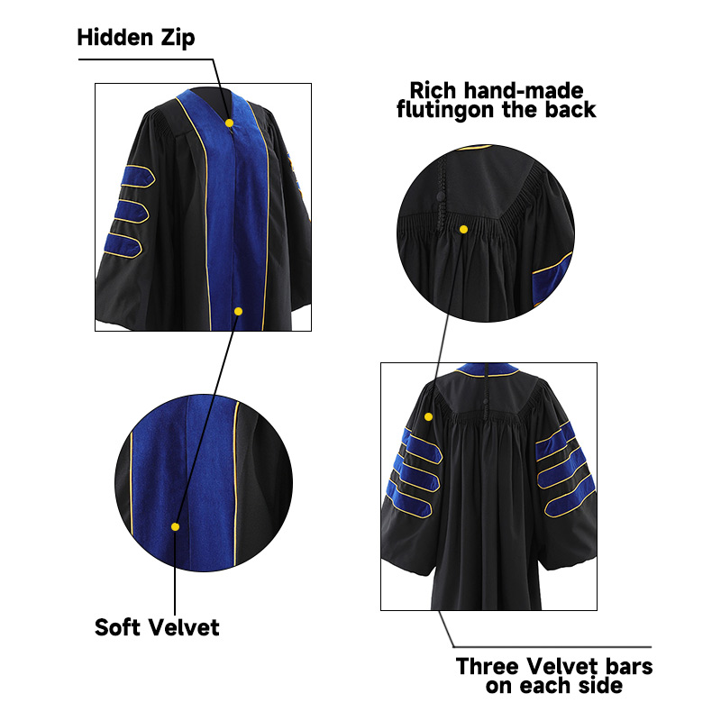 Deluxe Doctoral Graduation Gown Details 3