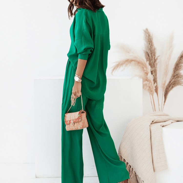 Wholesale Women Casual Two Piece Sets Ladies Solid Color Suits Women's Apparel