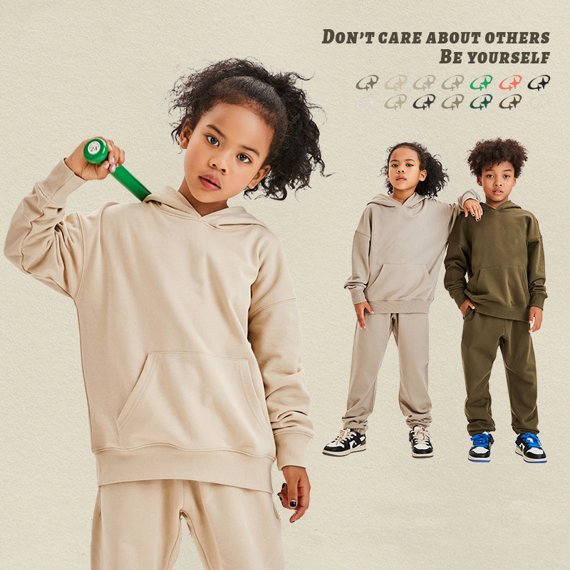 Factory Customized Children Clothing Boys Girls Fashion Outdoor Streetwear 350g Fleece Sweatshirt Children's Apparel Hoodies