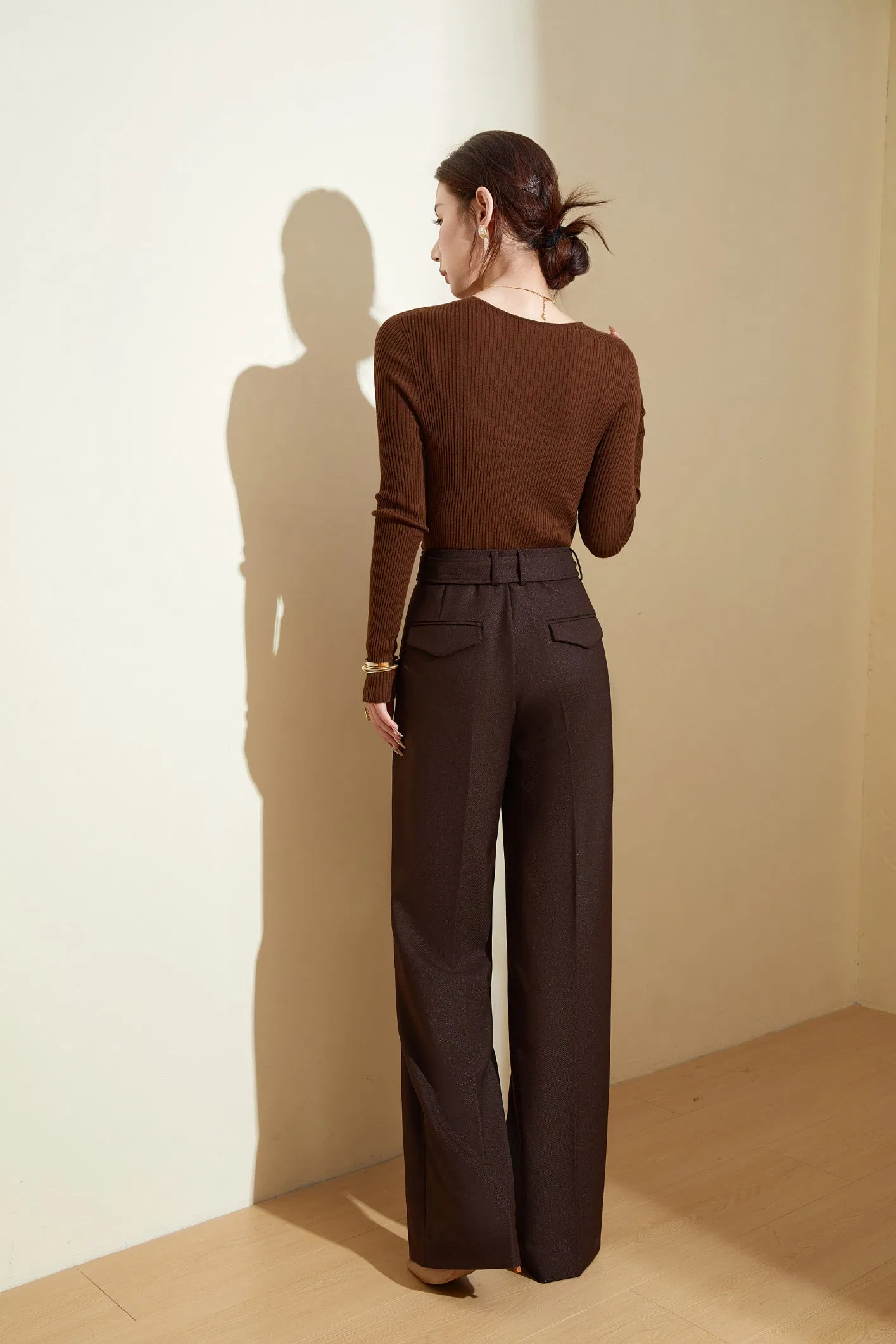 Women's Premium Wool Wide Leg Pants - Winter Warm Apparel