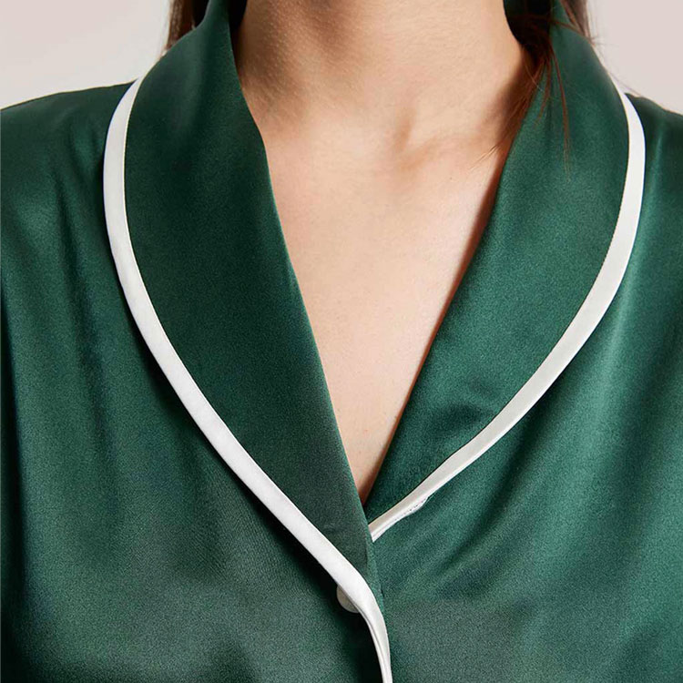 Fashion Ladies Sleepwear Women's Clothes Customized Nightgown Casual Long Sleeve Satin Pajama for Women Sets