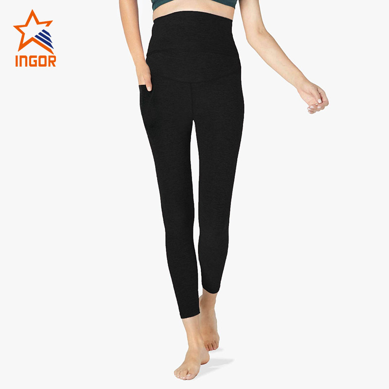 Soft Touch Maternity Leggings Side Pocket Yoga Pants Custom Logo Pregnant Fitness Leggings Maternity Clothing Workout Apparel