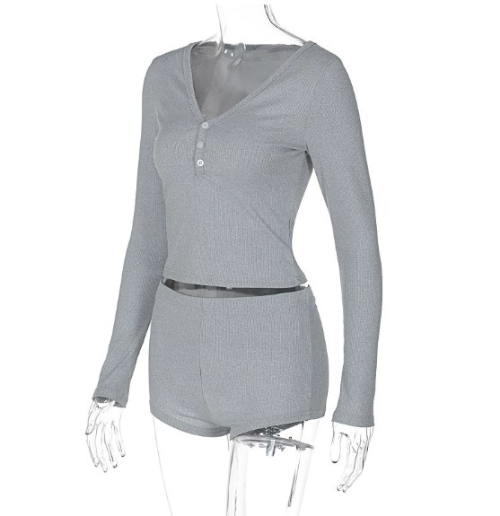 Women's Custom Soft Lounge Pajamas Set Solid Pattern Spring/Summer/Autumn Casual Sleepwear Two-Piece Clothing
