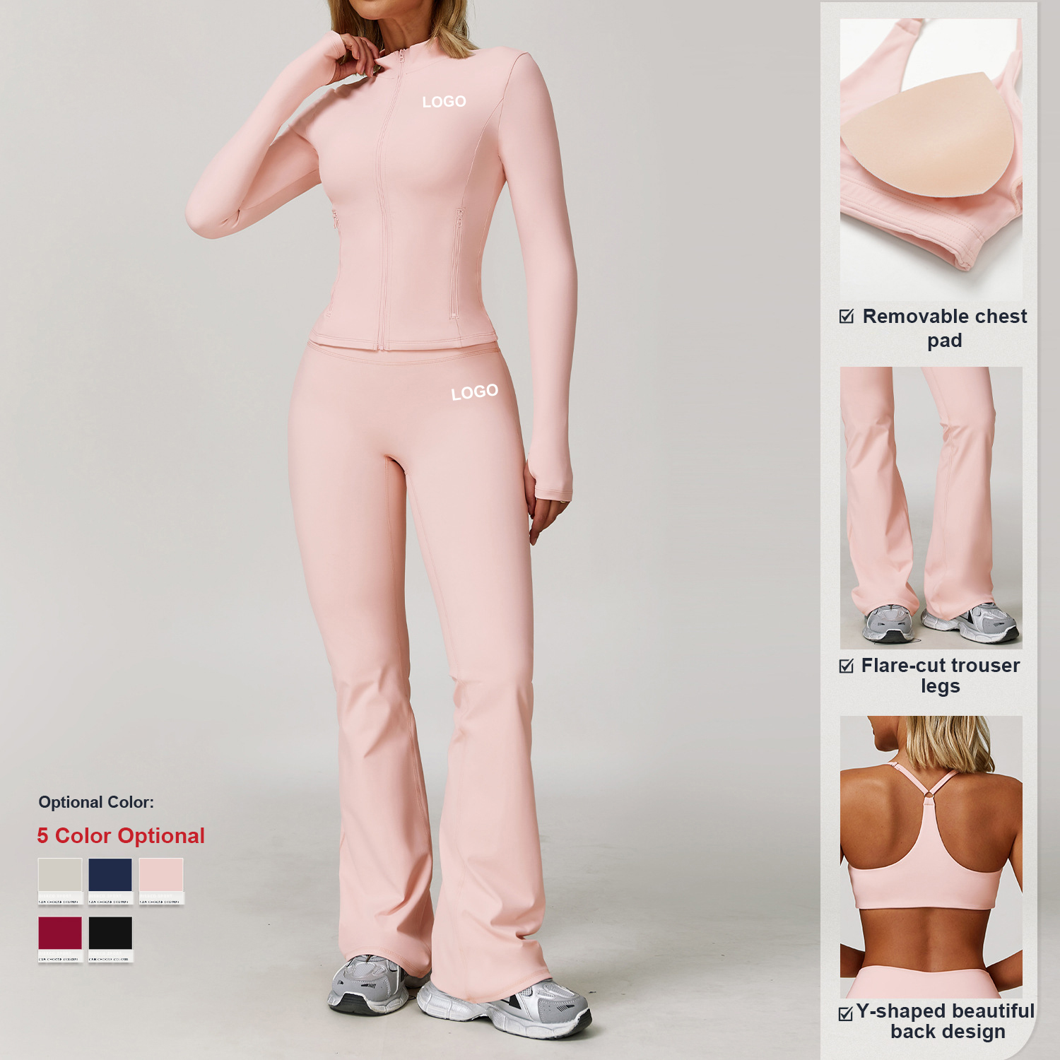 Custom High Quality Yoga Clothes Tight Quick-drying Activewear Fitness Sportswear Women Running Sports Three-piece Yoga Wear Set