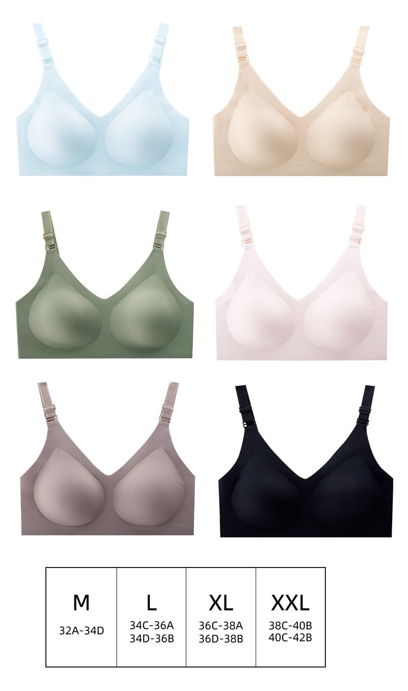 Women's Front Open Comfortable Breastfeeding Nursing Bra Laser Cutting Wire-free Maternity Bra Underwear