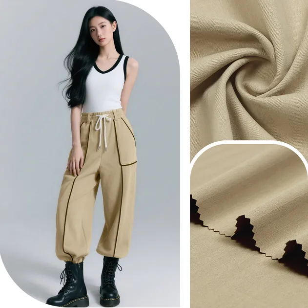 RPET Crepe Fabric 1.5m Width 4-Way Stretch Soft Touch for Pants Skirts Shirts Sustainable Apparel