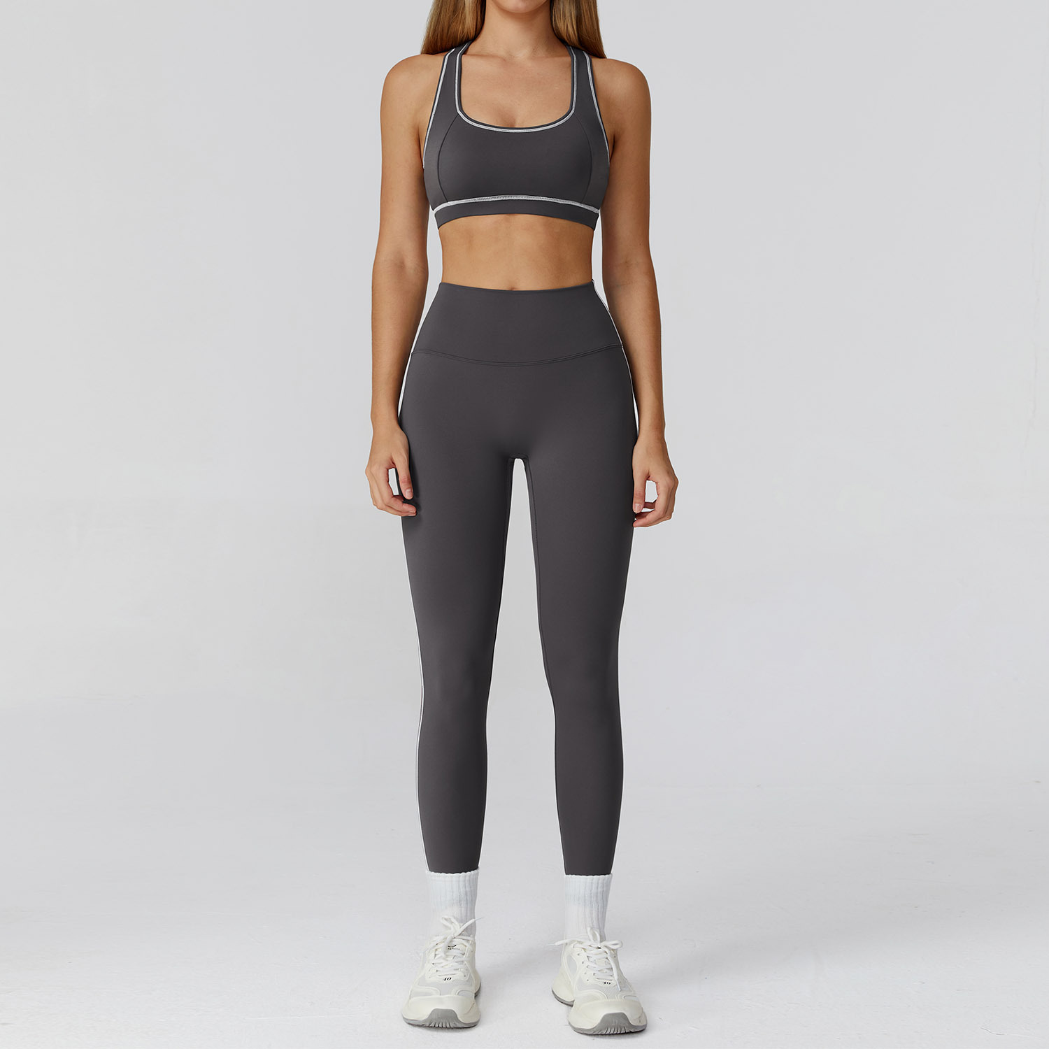 Women Active Fitness Workout Outfits Gym Athletic Clothing Stretchable Training Exercise Wear Sports Bra and Legging
