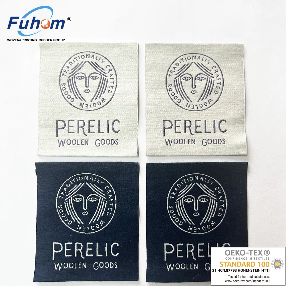 RPET Sustainable Woven Labels for Environmental-Friendly Brands Apparel