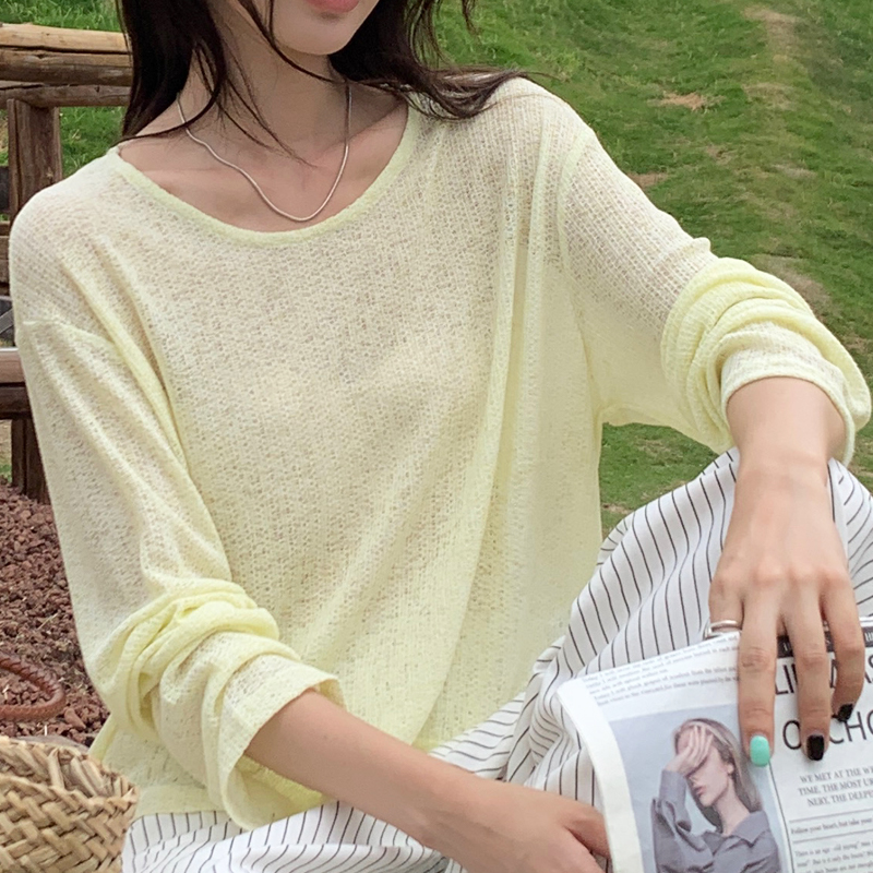 Women Business Casual Crew Neck Minimalist Comfortable Long-Sleeve T-Shirt