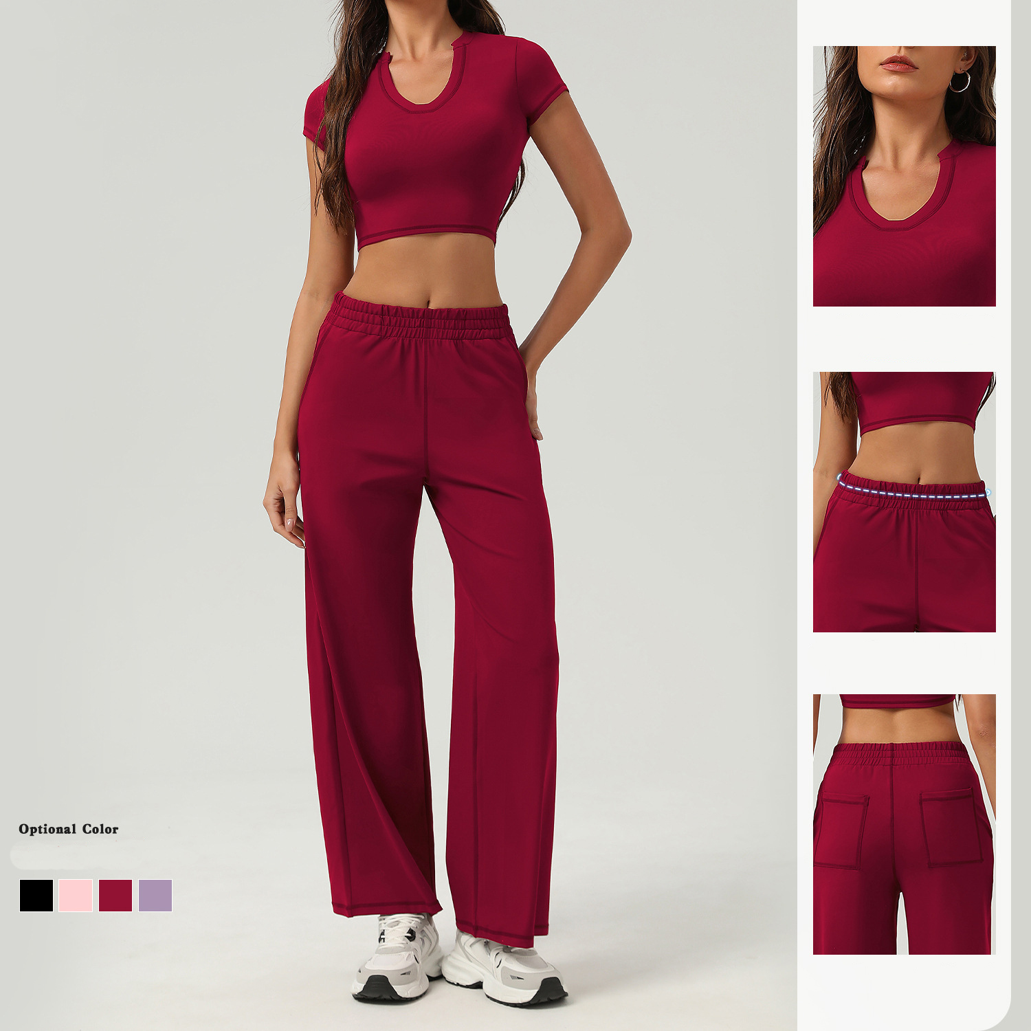 New Quick-Dry Short Sleeve Shirt Women's Casual Sportswear Set Lightweight Breathable Workout Clothes for Outdoor Activities