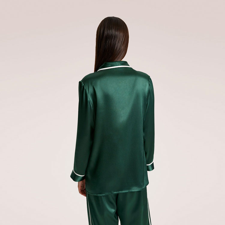 Fashion Ladies Sleepwear Women's Clothes Customized Nightgown Casual Long Sleeve Satin Pajama for Women Sets