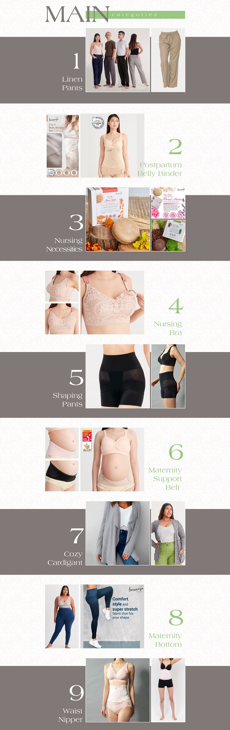 Maternity Clothes Main Categories
