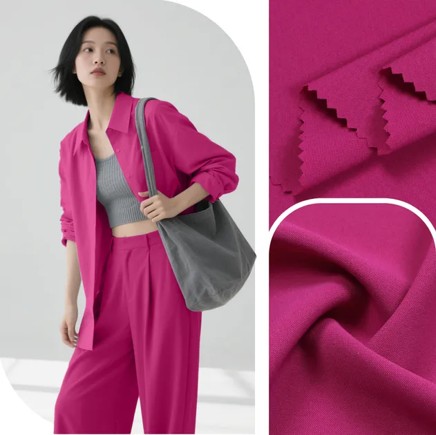 Eco-Luxe Recycled Crepe Fabric 4-Way Stretch Soft Handfeel for Pants Skirts Shirts Sustainable Apparel