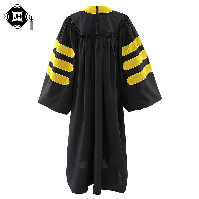 Luxury Doctoral Graduation Gown And Tam Hood Unisex Matte Polyester Velvet PhD Academic Gown Bulk Supply