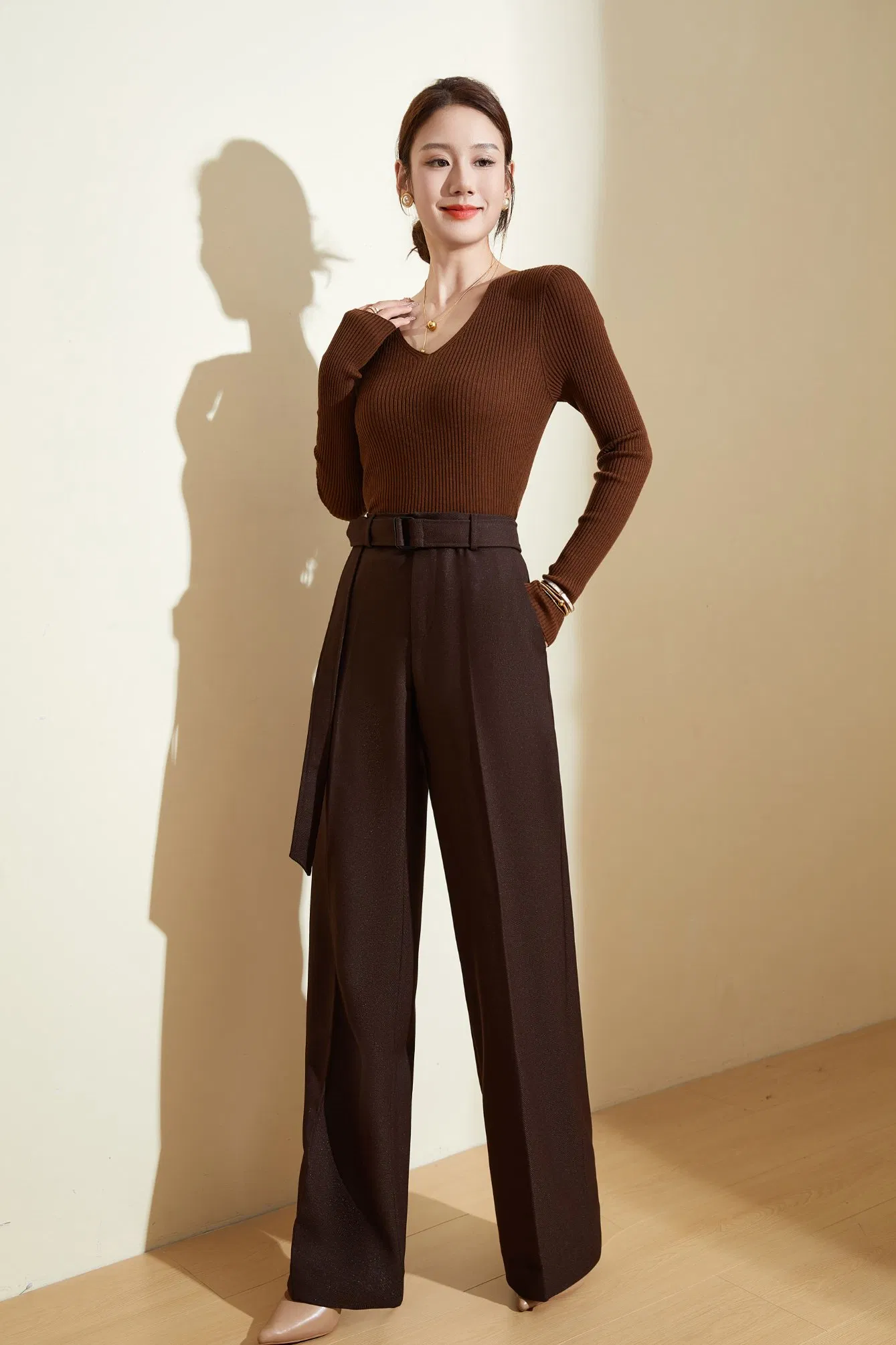 Women's Premium Wool Wide Leg Pants - Winter Warm Apparel