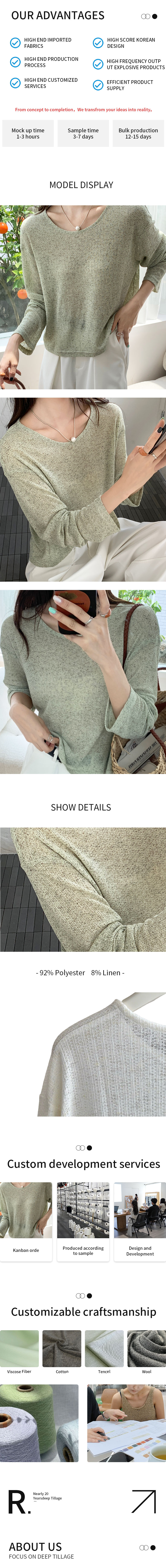 Women Business Casual Crew Neck Minimalist Comfortable Long-Sleeve T-Shirt