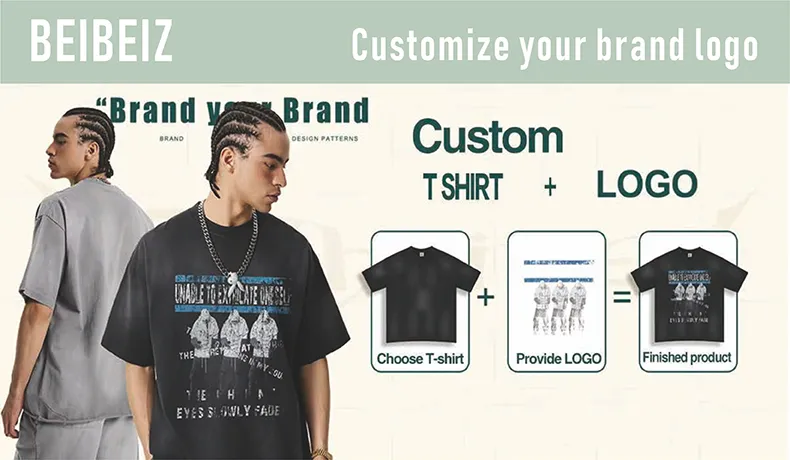 Men's T-Shirts Custom Cotton DTG Digital Printing Streetwear Apparel Supplier