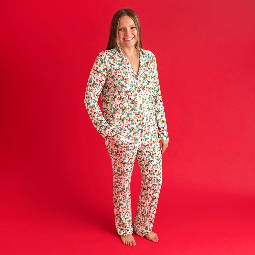 Pajamas, Bamboo Home Clothes, Women's Casual Floral Printed Women's Full Sleeved Pajamas, Sleepwear
