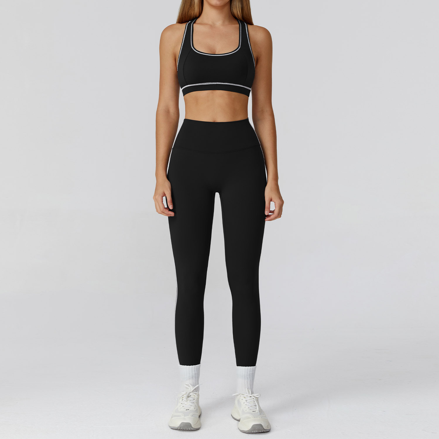 Women Active Fitness Workout Outfits Gym Athletic Clothing Stretchable Training Exercise Wear Sports Bra and Legging