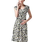 MAnufactured Summer Maternity Dress Printing Short Sleeve Pregnancy Apparel Breastfeeding Long Dress Lactation Clothes for Women