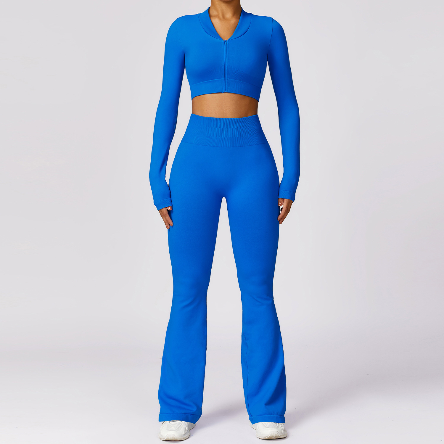 Wholesale 2pcs Seamless Women's Gym Sets Active Solid Pattern Workout Sportswear Breathable Yoga Wear for Fitness Gym