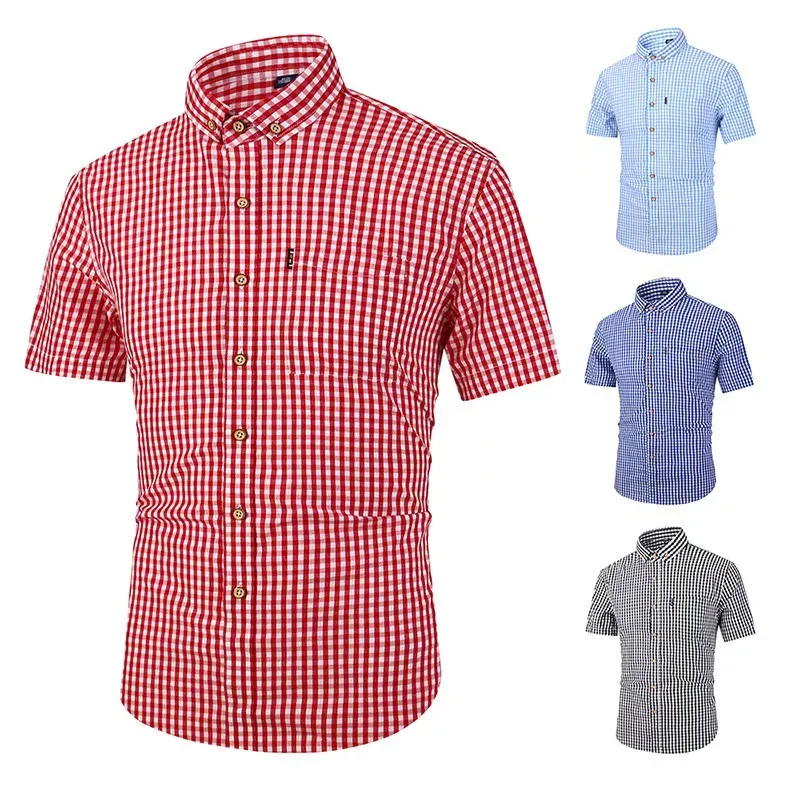 Custom Blue Checked Short Sleeve Fit Showcase