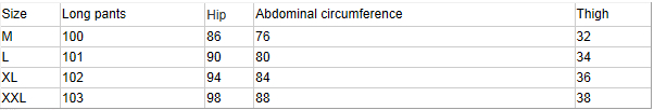 Jeans Size Chart 1