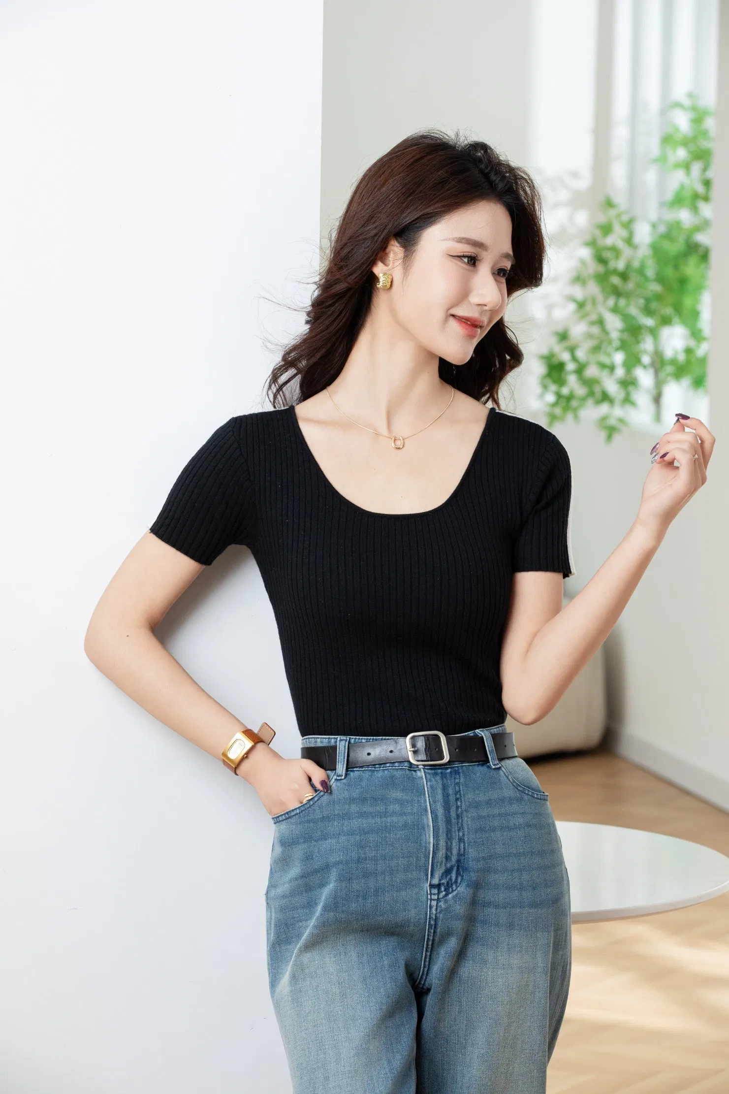 Women's Top - Tight Bottoming Shirt - Knitting Apparel