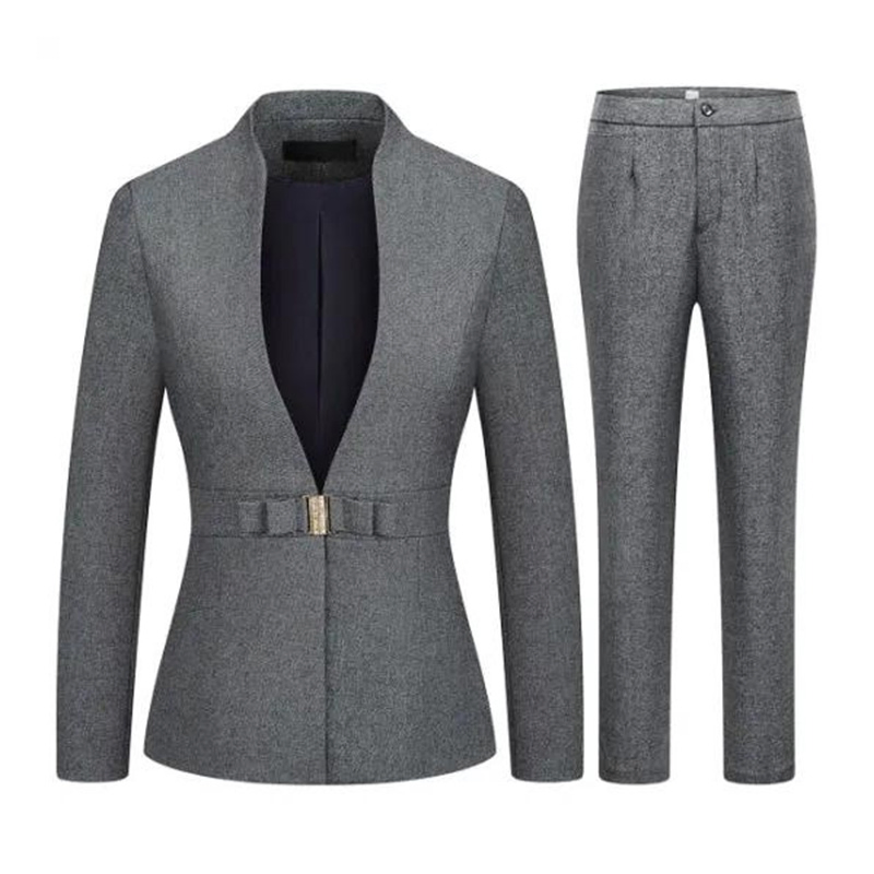 Customized Apparel Women Fashion Business Office Formal Suit with Belt or Buckets