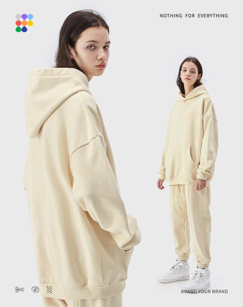 Women Oversized Hooded Casual Loose Pocket Sweatshirt Streetwear Autumn Winter Solid Color Pullover Hoodies Wholesale Activewear Custom Tracksuits Apparel