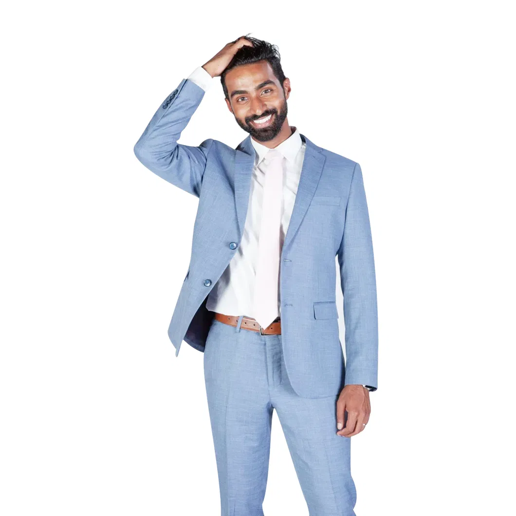 Single Breasted Blazer Youth Fashion Light Blue Modern Fashion Apparel