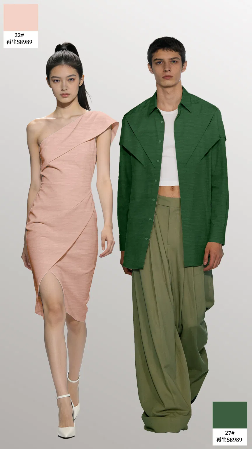 Eco-Luxe Recycled Crepe Fabric 4-Way Stretch Soft Handfeel for Pants Skirts Shirts Sustainable Apparel